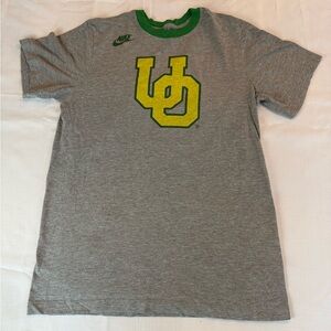 Nike Heather Gray Tee with Green and Yellow Accents Size S